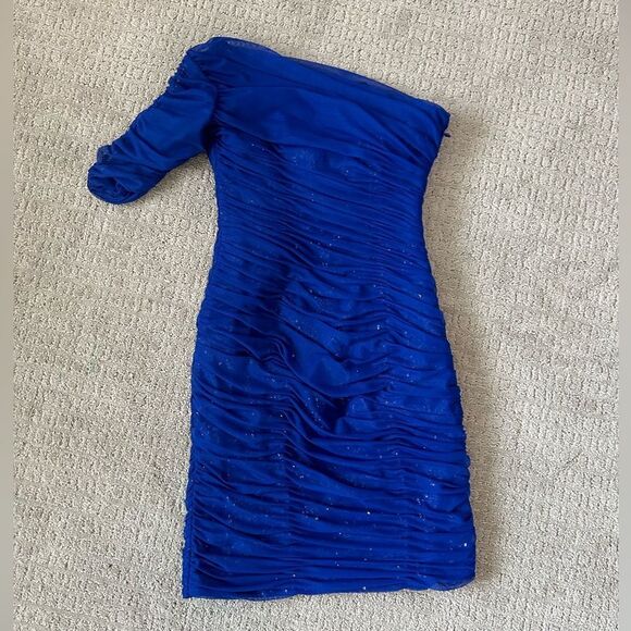 BCBGMaxAzria Blue One-Shoulder Dress - Picture 8 of 11